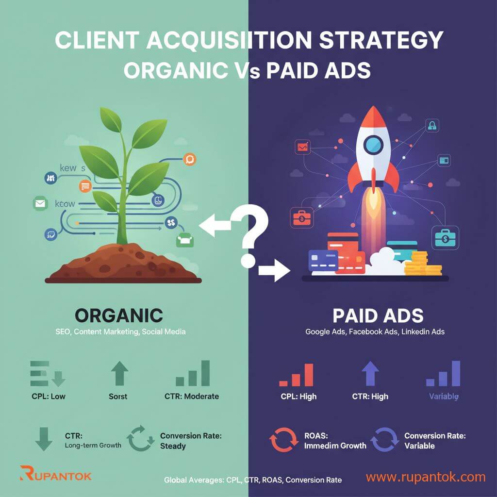 Client Acquisition Strategy: Organic Vs Paid Ads
